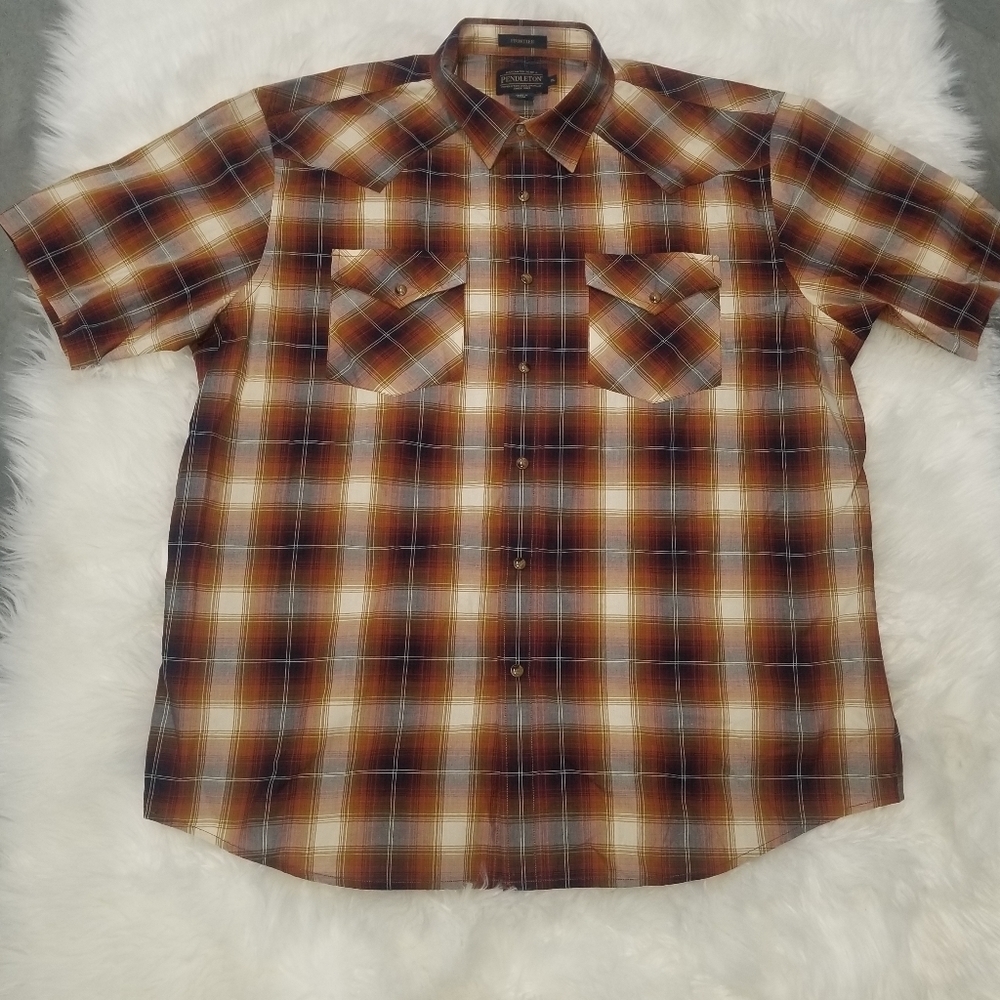 Pendleton Short Sleeve Frontier Shirt Snaps XL NWT